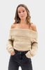 Sweater Low Shoulder Beige